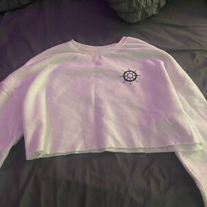 Ardene White Sweatshirt with Navy Logo Detail